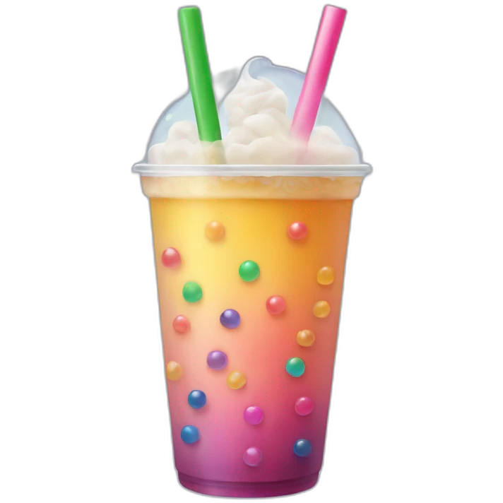 rainbow bubble tea emoji