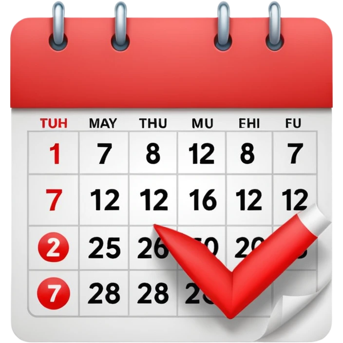 calendar with a check mark emoji