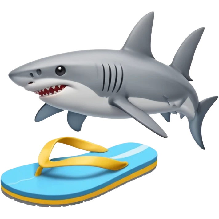 Hace a un tiburon con ojotas emoji