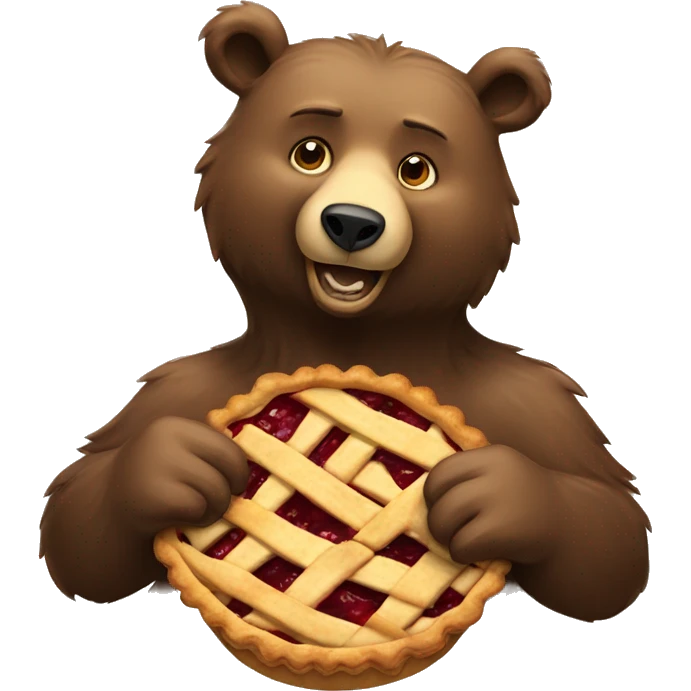 Bear eating a pie emoji