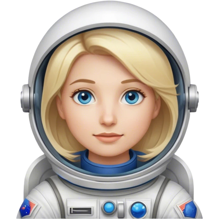 female astronaut with blonde hair and blue eyes emoji