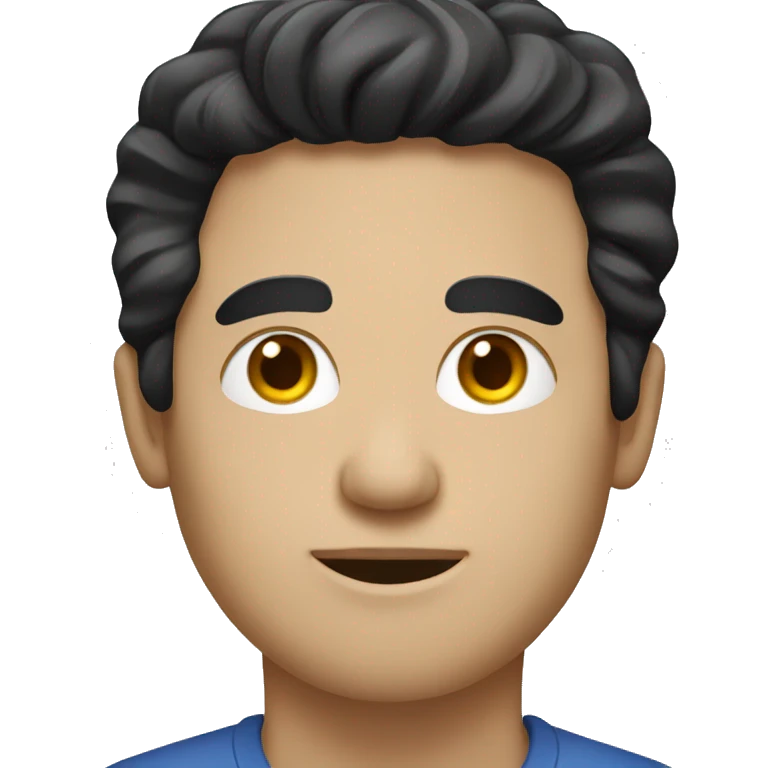 white man with black hair on his laptop emoji