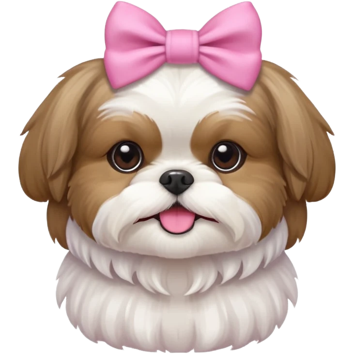 Shihtzu whit pink buns emoji