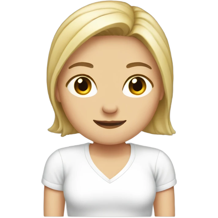 Single white women's short-sleeved shirt, no characters emoji