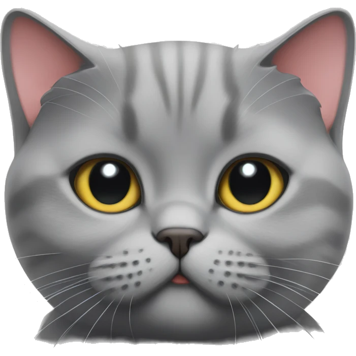 British shorthair cat with heart emoji