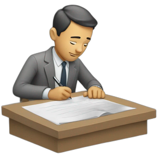 MAN WRITING ON PAPER emoji