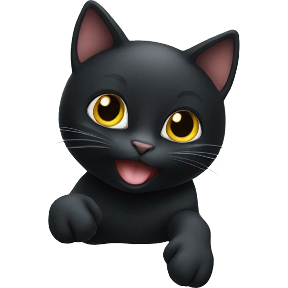 Black cat playing emoji