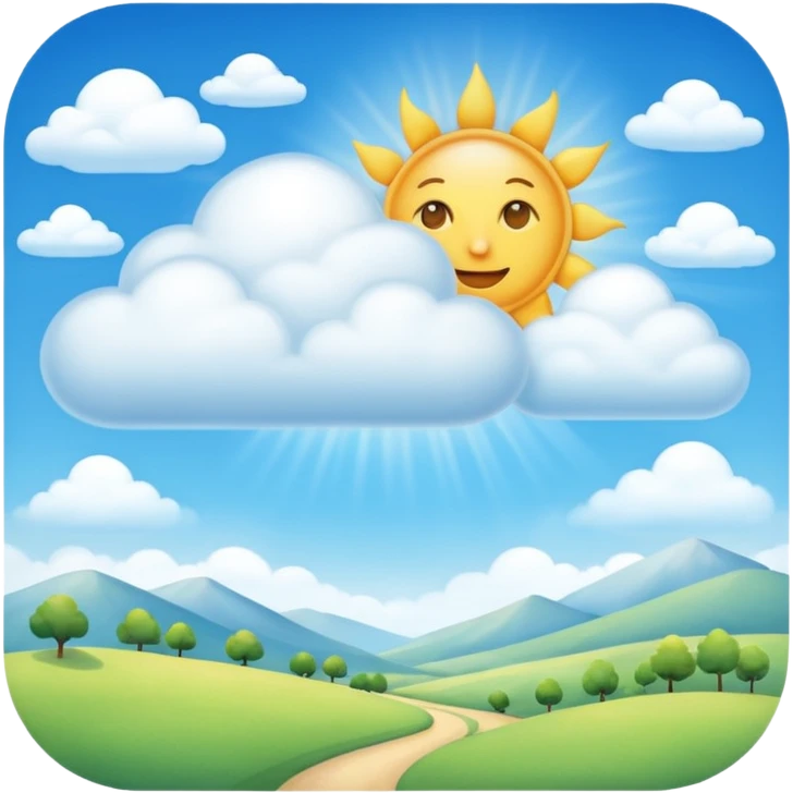 partly cloudy landskape  add sun emoji