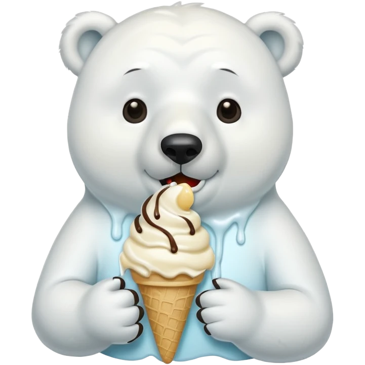 polarbear eating ice cream  emoji