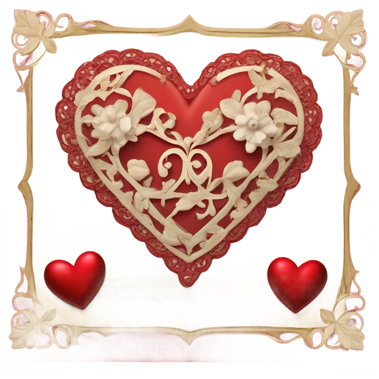 vintage valentine’s day card red emoji