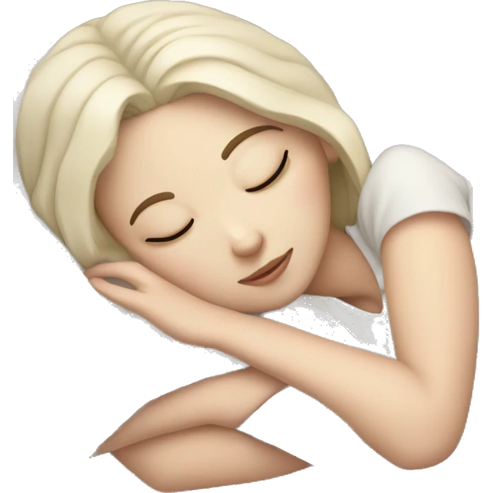pale white girl dark hair sleeping in bed emoji