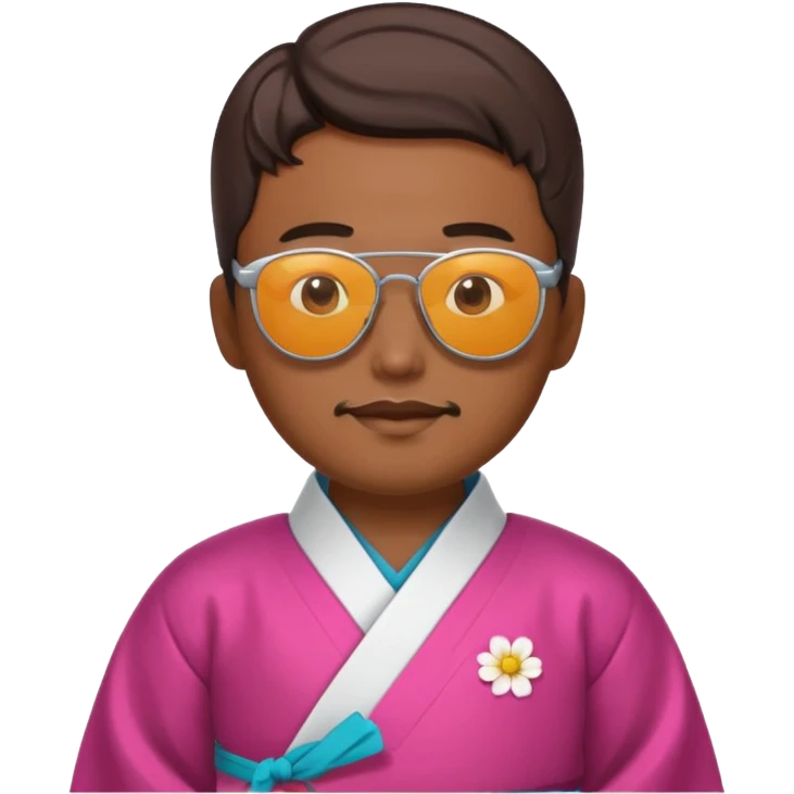korean hanbok with ancient mayan man with sunglasses emoji
