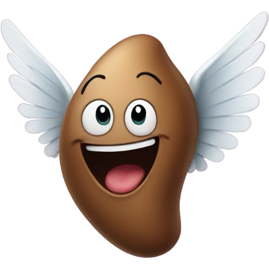 flying poop emoji