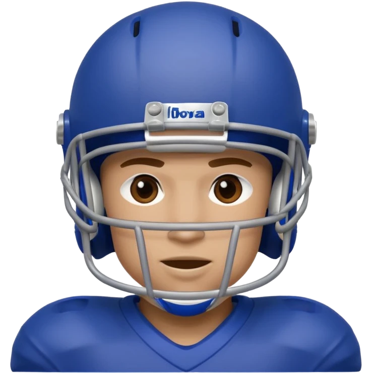 College football player helmet in a royal blue color only face emoji