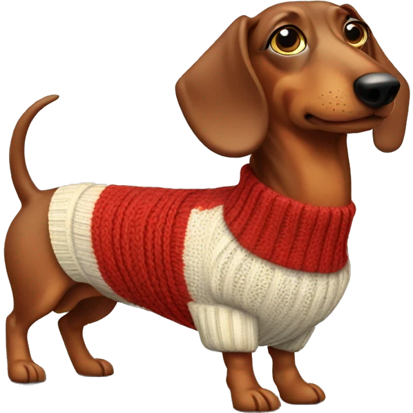Sausage dog with a sweater emoji