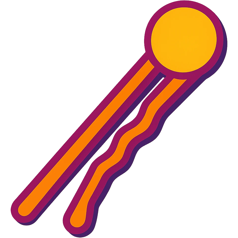 a hairpin, vibrant toon style emoji