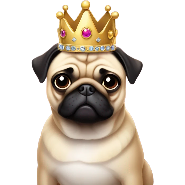 Pug with a princess crown emoji