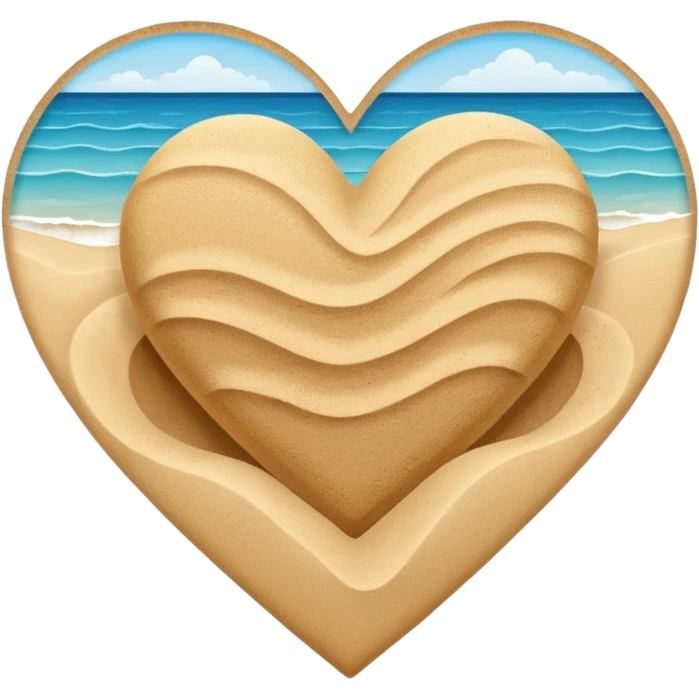 beach themed heart emoji