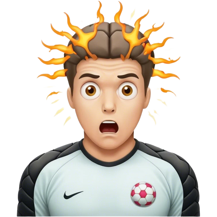 surprised goalkeeper with brain explosion emoji