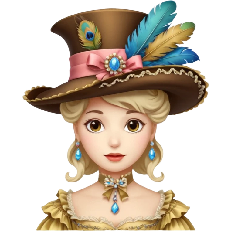 woman with rococo hat emoji