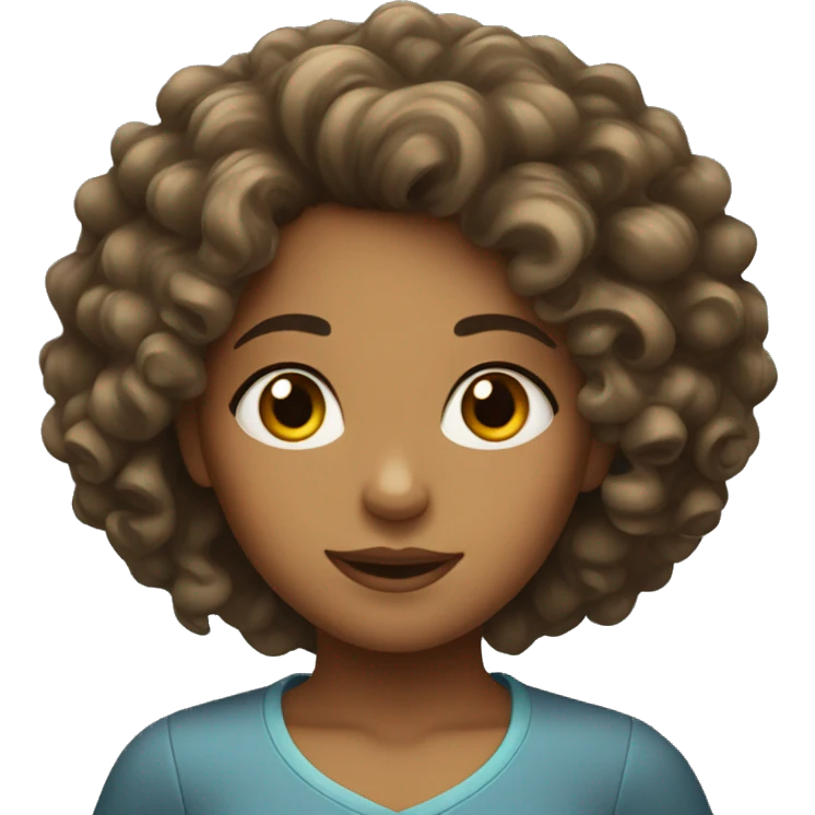 A girl with curly hair emoji