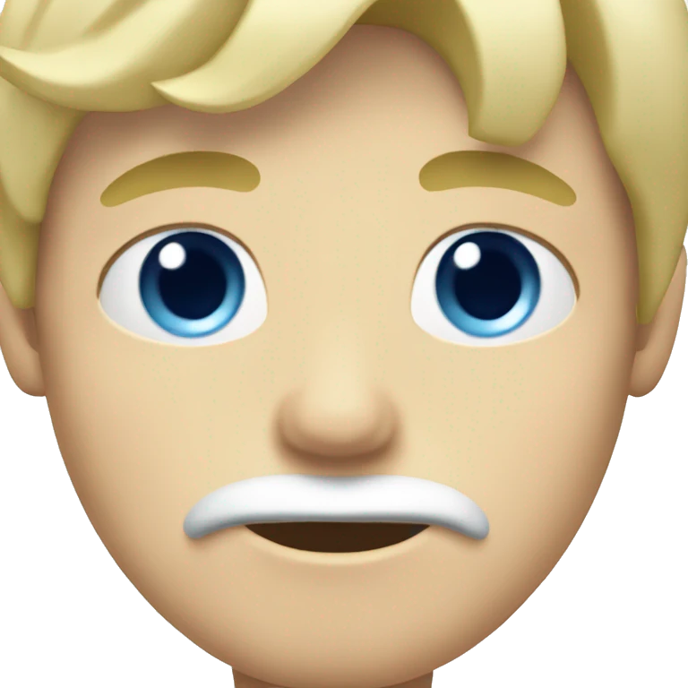 blonde blue eyed teenage boy with moustache  emoji
