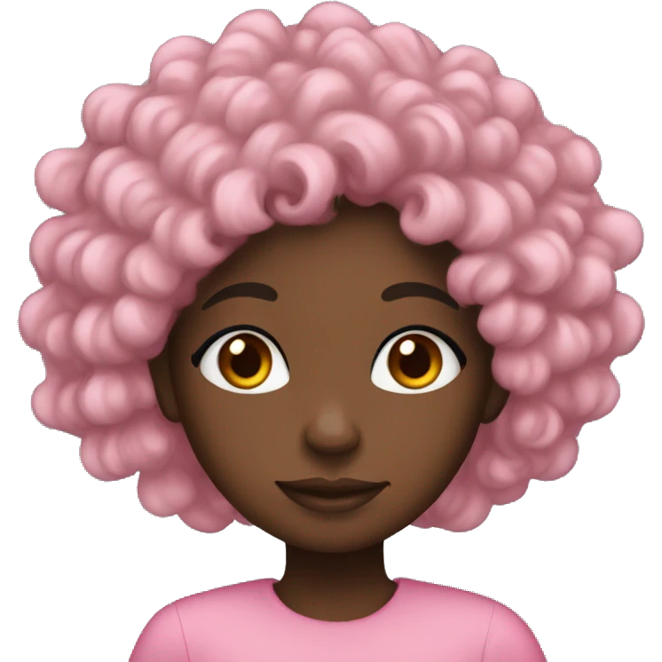 pink christmas  black girl  with curly hair  emoji