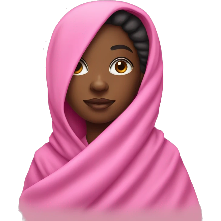 Black girl wrapped in pink blanket  emoji