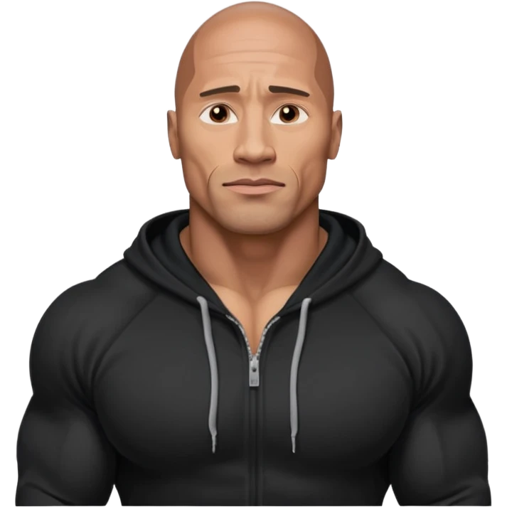 dwayne johnson with black hoodie emoji