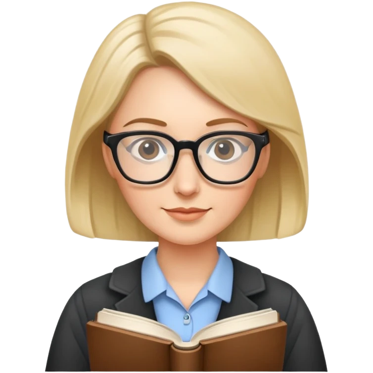 teacher with glasses and book emoji