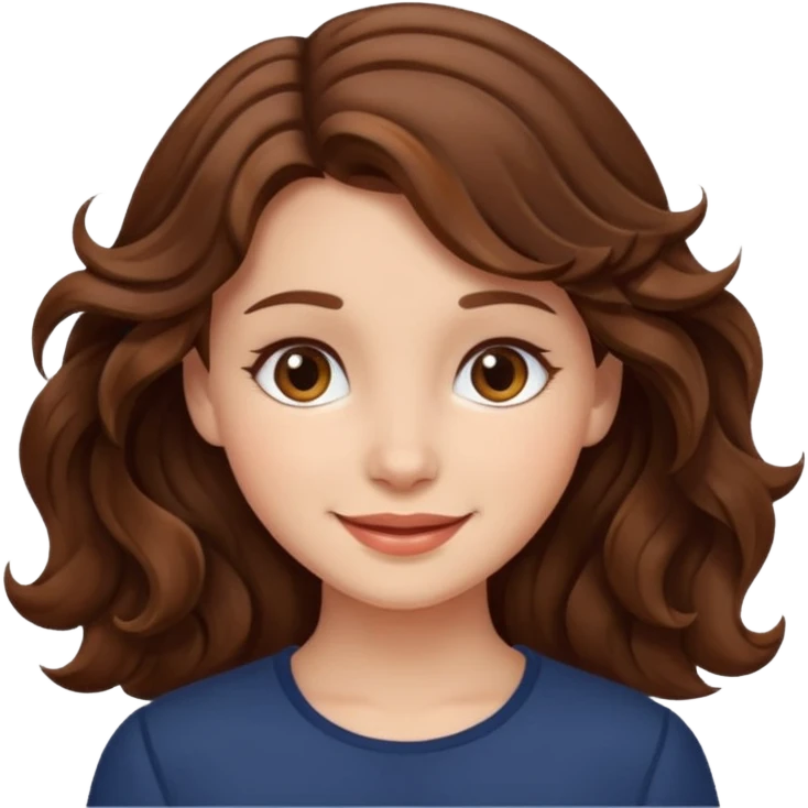 brown hair girl wavy emoji