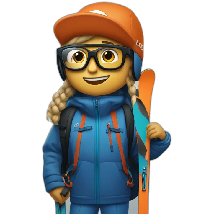 Un garçon blanc qui porte das lunettes de ski, il a les cheveux noirs, un survetement de lacoste et une casquette nike emoji