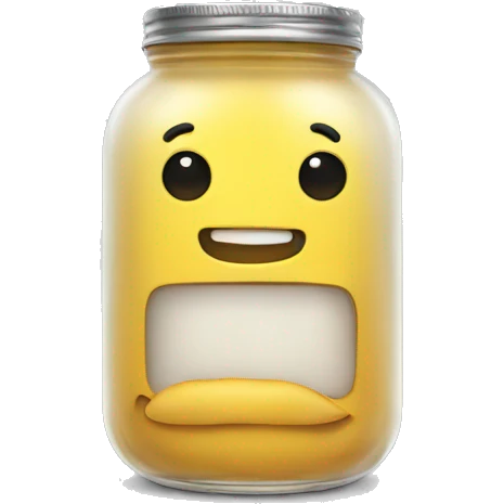 Jar with arms and legs and visage emoji