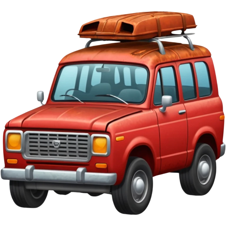 Broken down red suv emoji