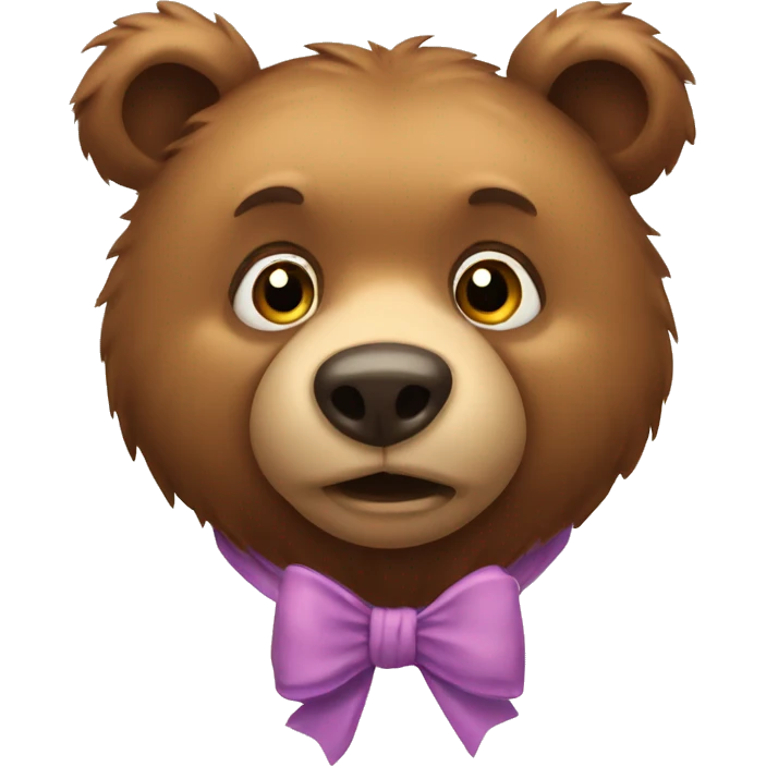 Bear with a bow emoji