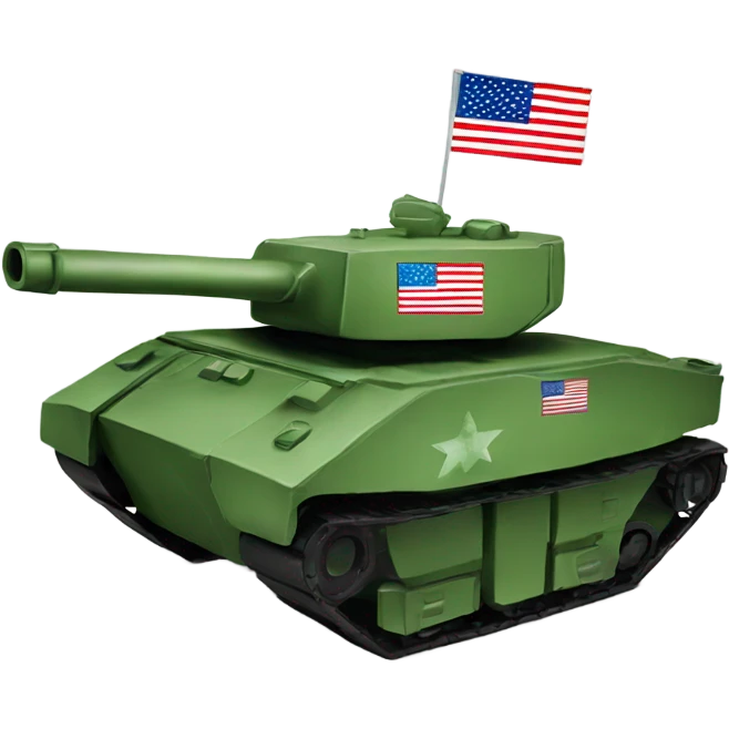 Green carton tank with an American flag emoji