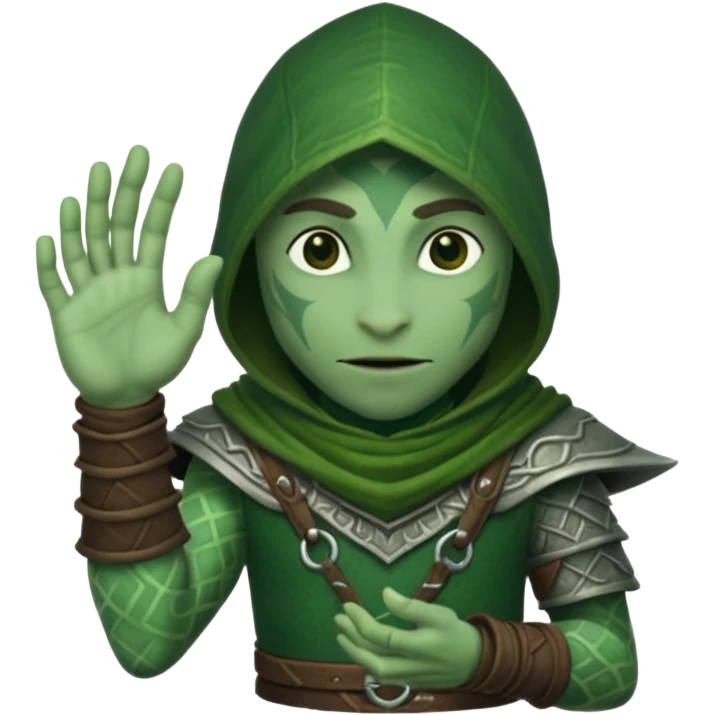 green magical thief hand from Skyrim emoji