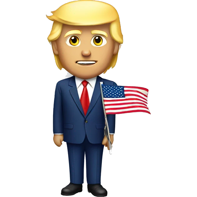 Trump with American flag emoji