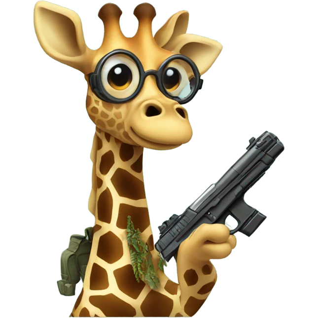 Giraffe with gun emoji