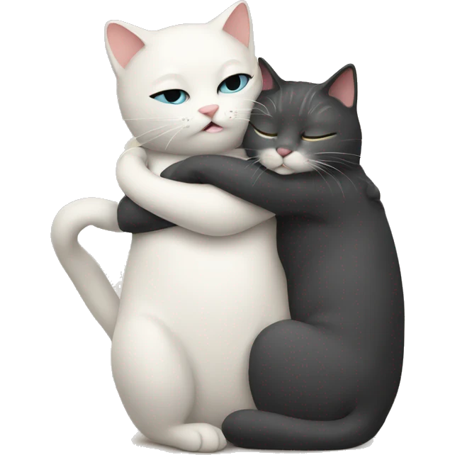 Cat hug with cat emoji