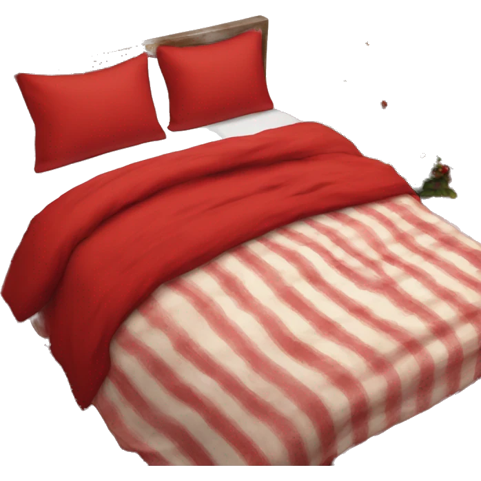 cozy christmas bed red sheets emoji