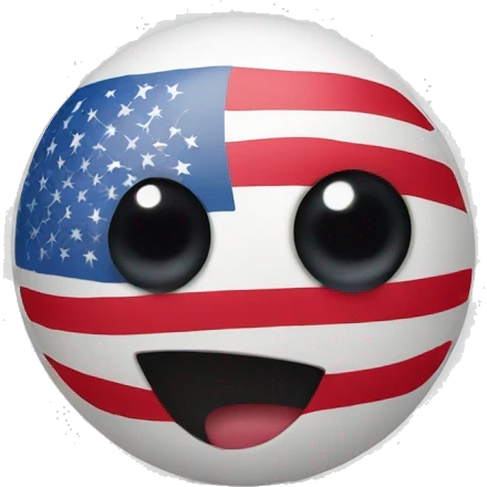 a ball with the flag of the United States with eyes  emoji