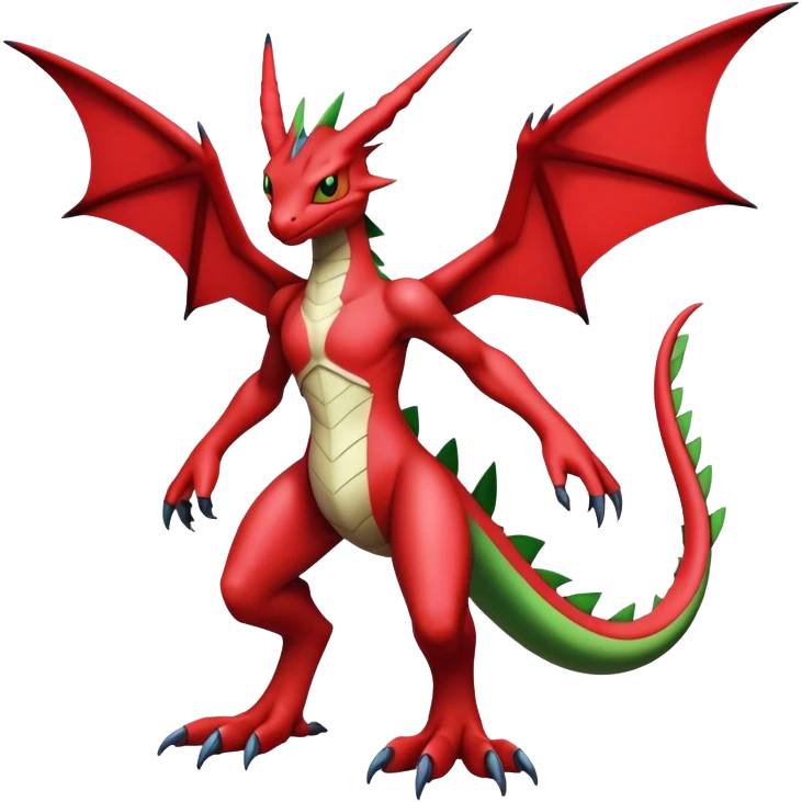 Cool edgy Guilmon-Flygon-Digimon, full body emoji