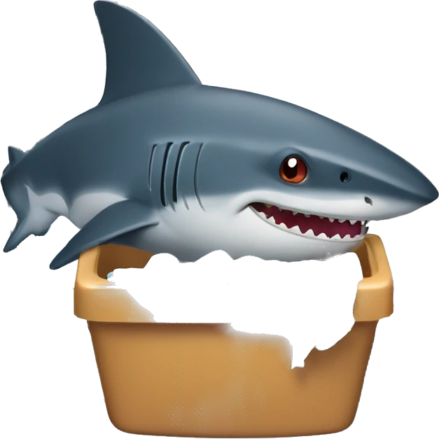 Sharky drinking out of a washing machine  emoji