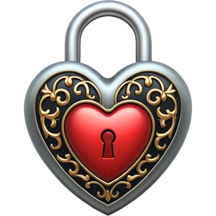 heart with black gothic lock emoji