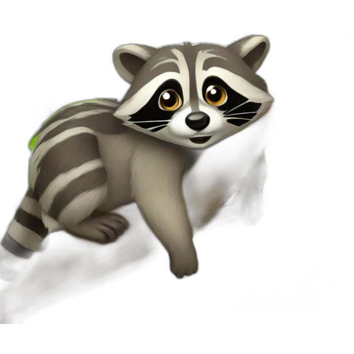 a funny racoon in the tree emoji