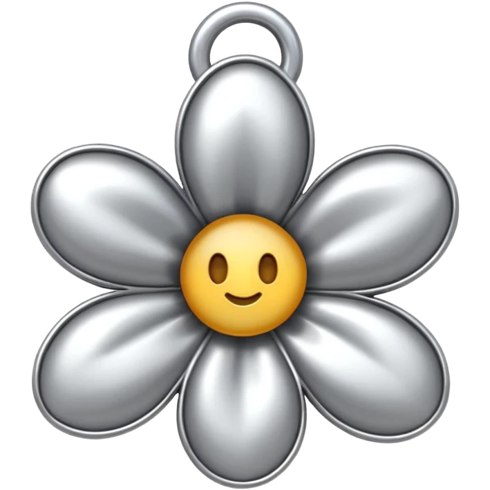 silver flower shape charm emoji