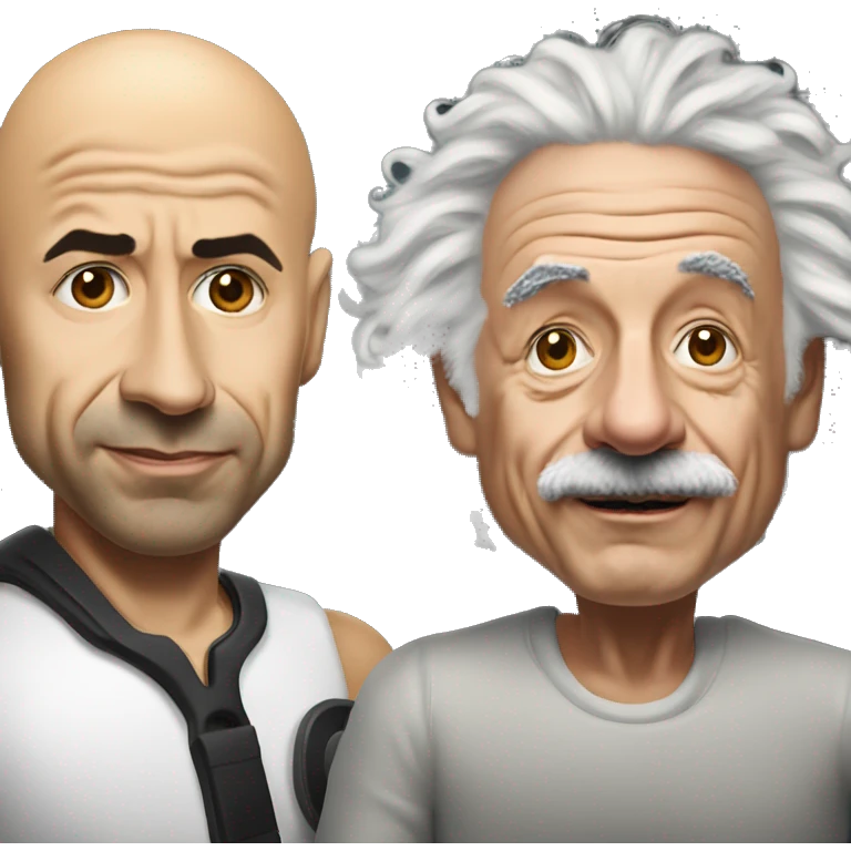 Joe Rogan doing a podcast with Albert Einstein emoji