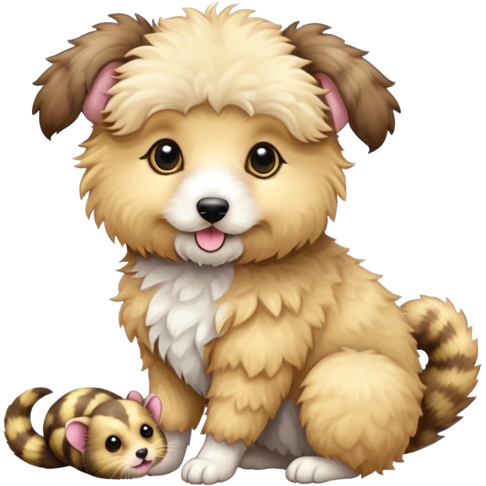 golden doodle with sugar gliders emoji