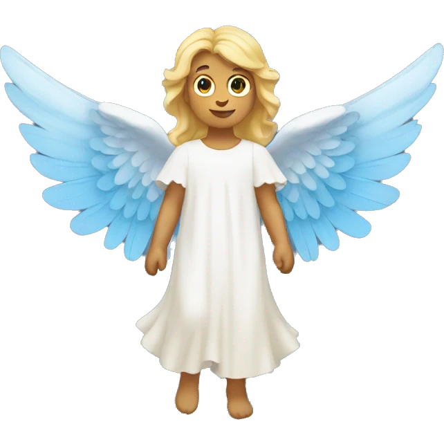 Angel with two blue wings emoji